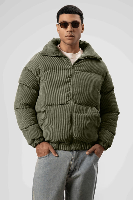 Oversized Velvet Puffer Jacket
