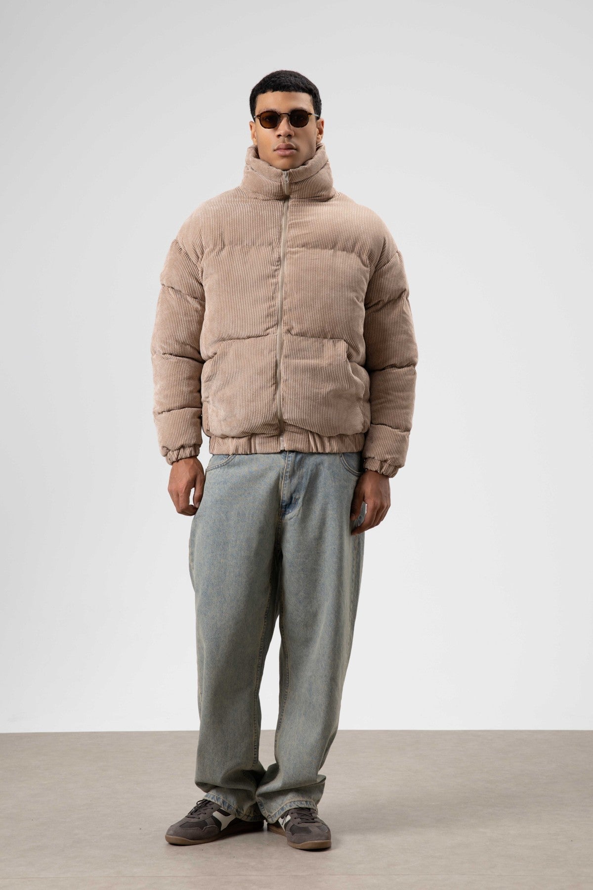 Oversized Velvet Puffer Jacket