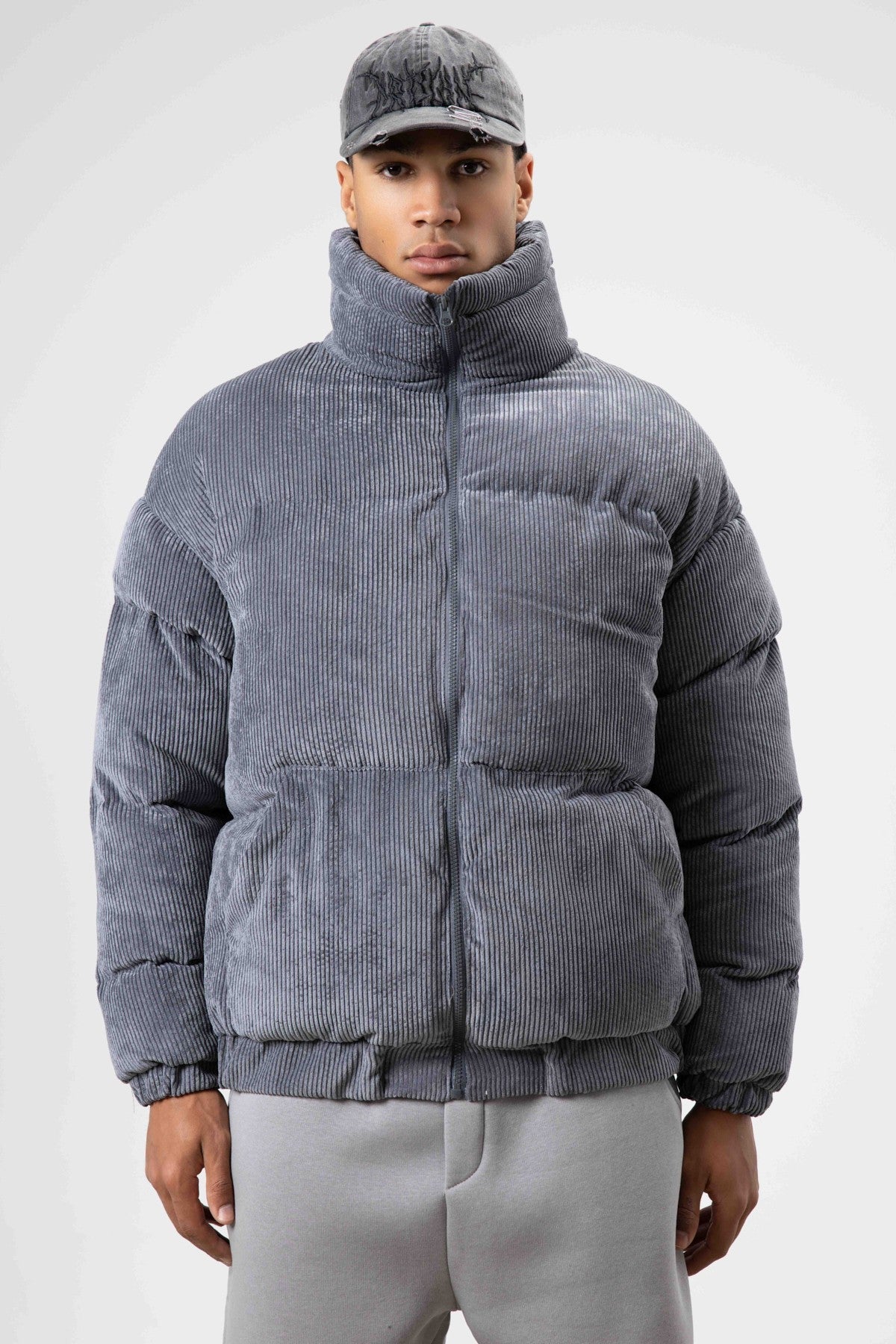 Oversized Velvet Puffer Jacket