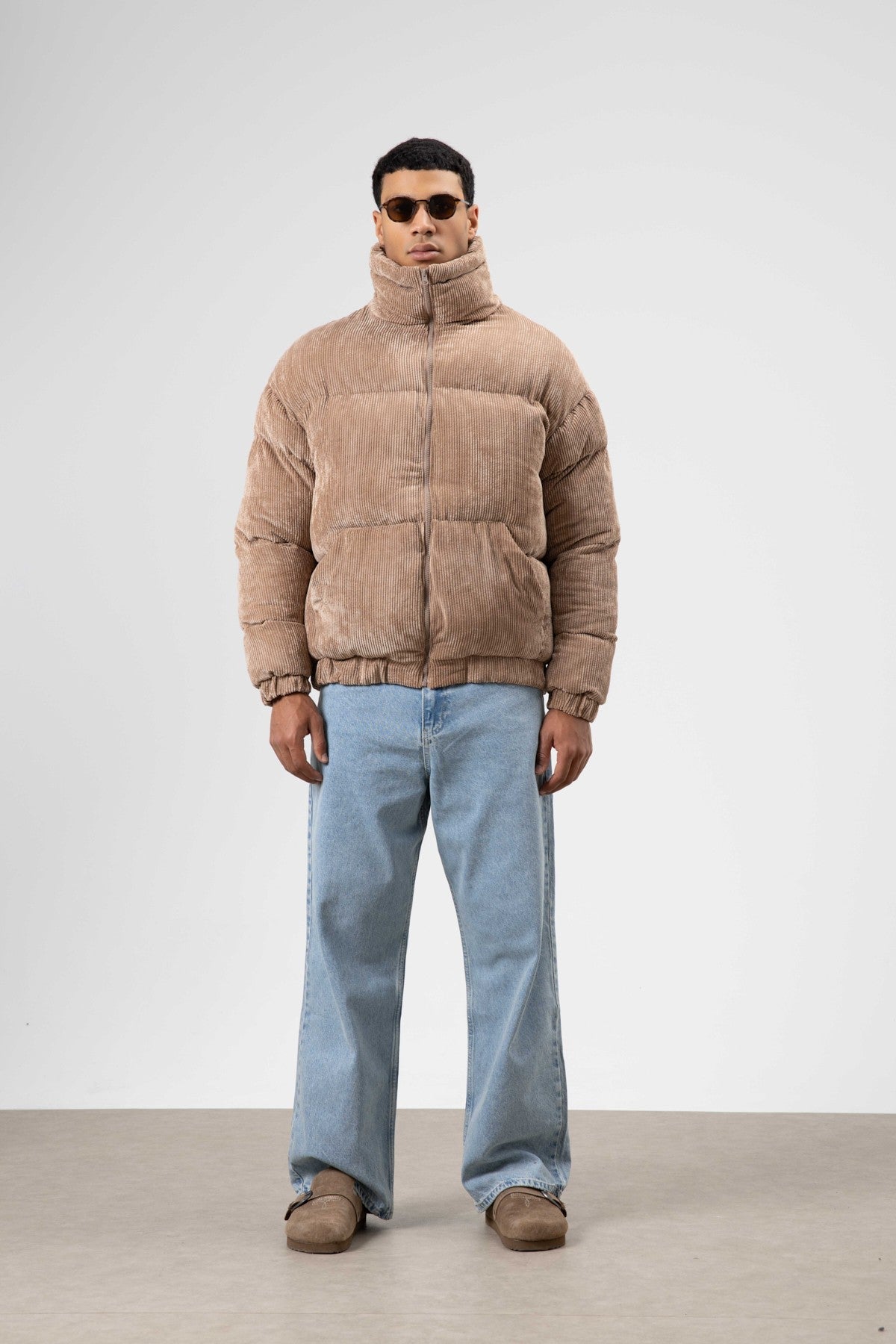 Oversized Velvet Puffer Jacket