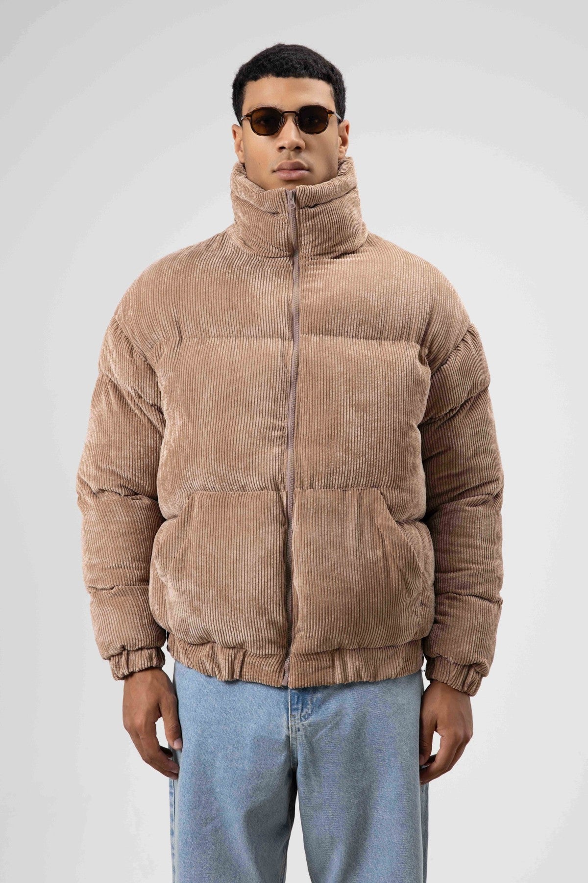 Oversized Velvet Puffer Jacket