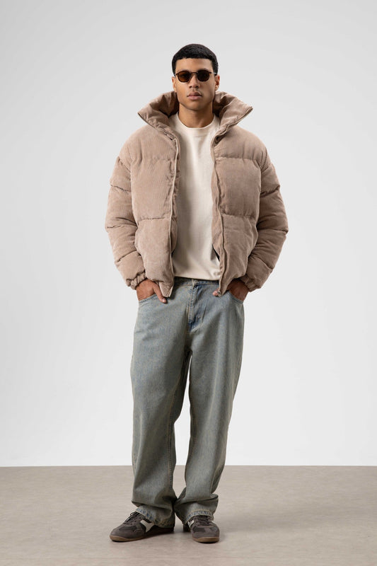 Oversized Velvet Puffer Jacket