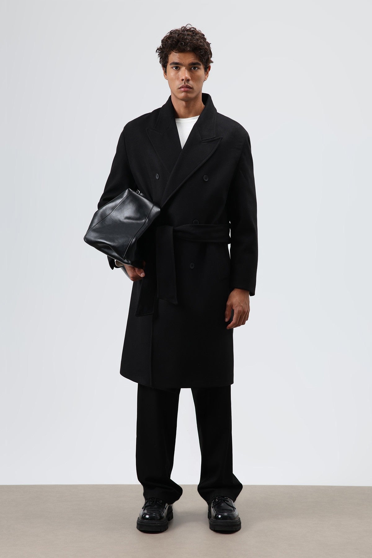 Oversized Double-Breasted Wool Coat