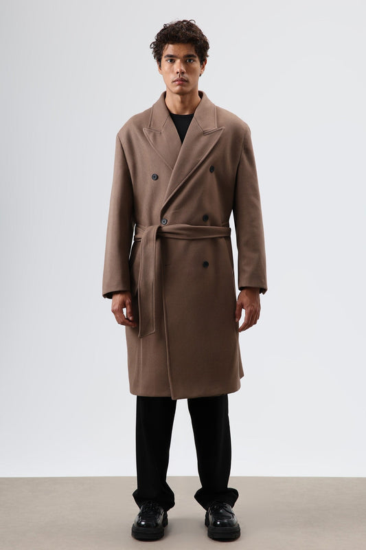 Oversized Double-Breasted Wool Coat