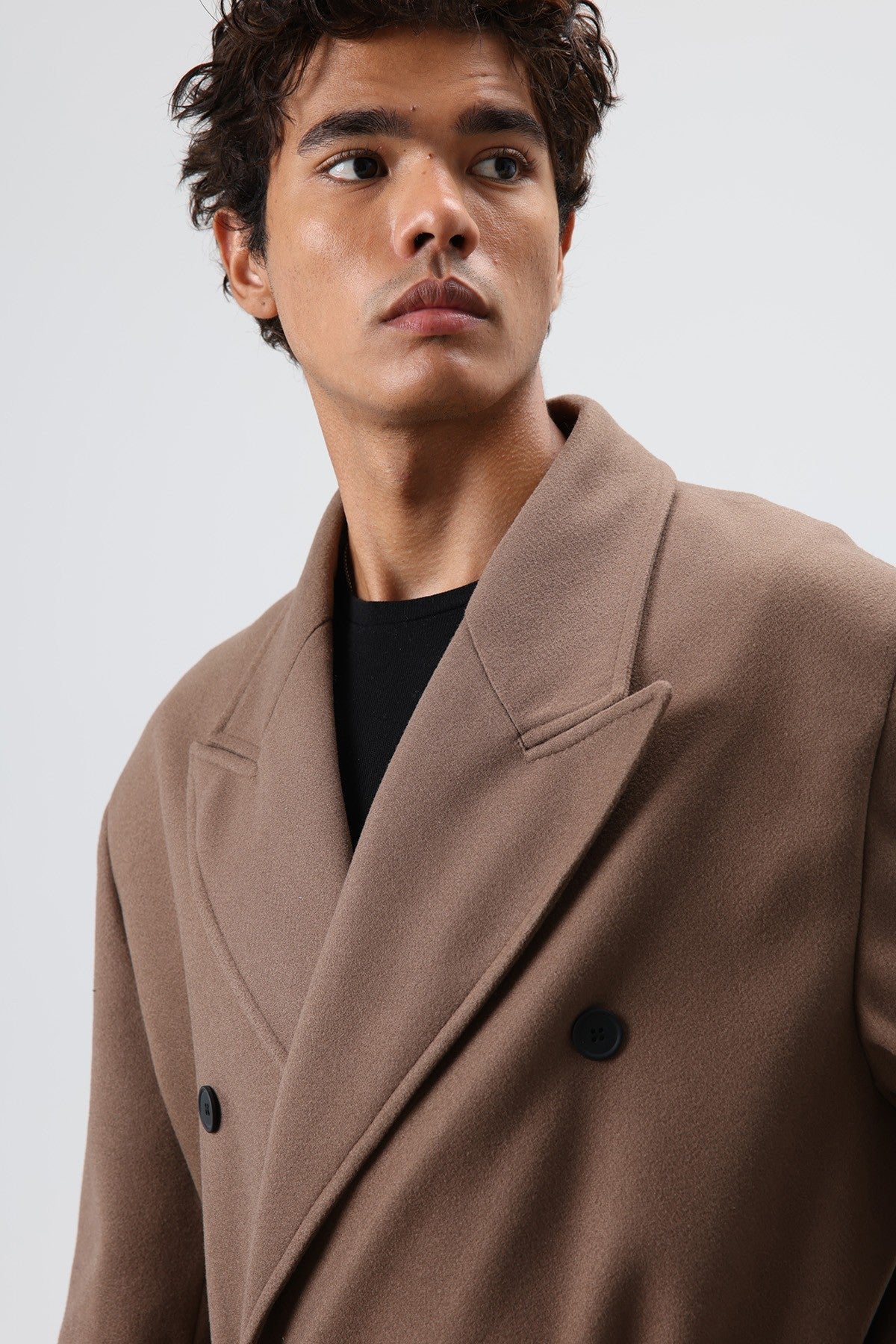 Oversized Double-Breasted Wool Coat