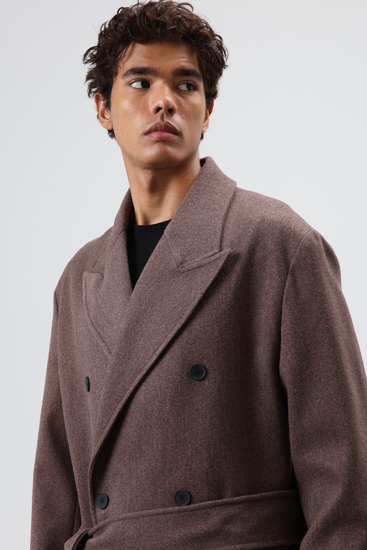 Oversized Double-Breasted Wool Coat