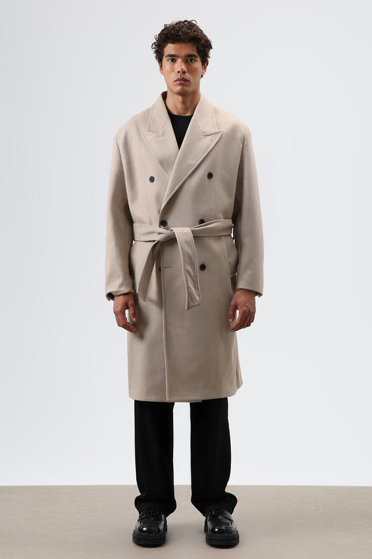 Oversized Double-Breasted Wool Coat