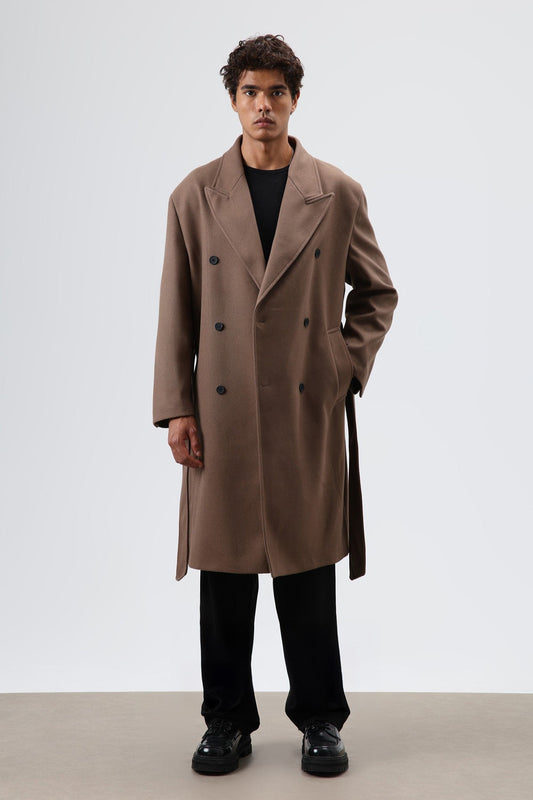 Oversized Double-Breasted Wool Coat
