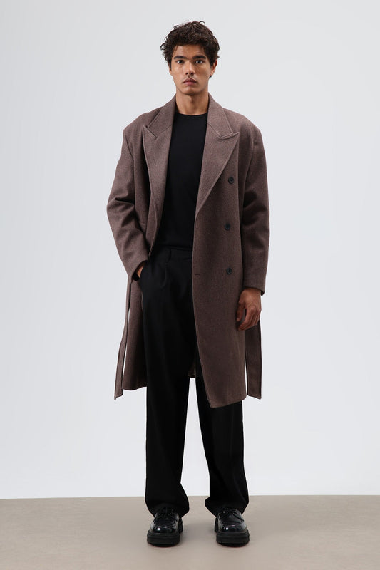 Oversized Double-Breasted Wool Coat