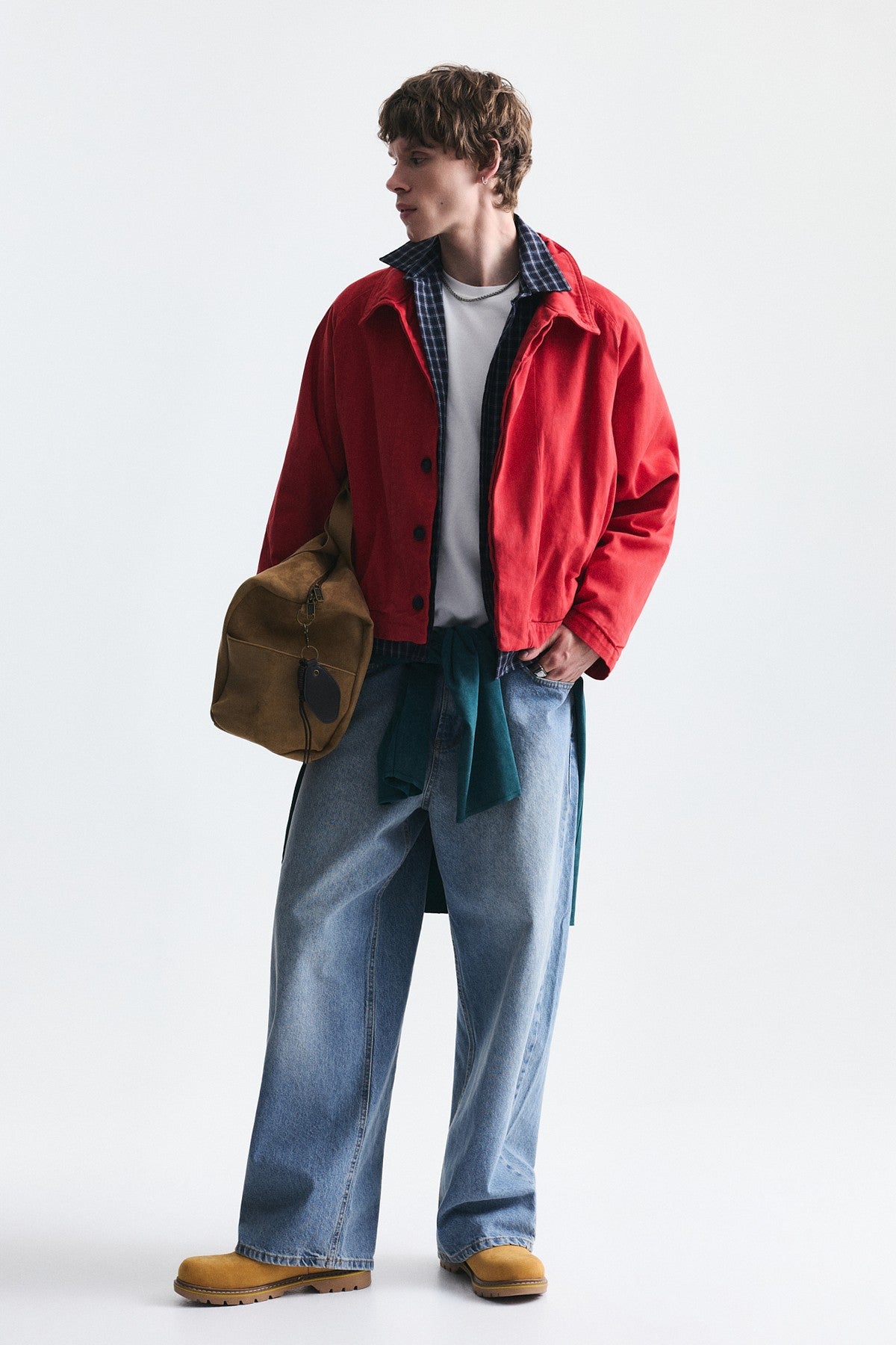 Stand-Up Collar Coat with Hidden Buttons