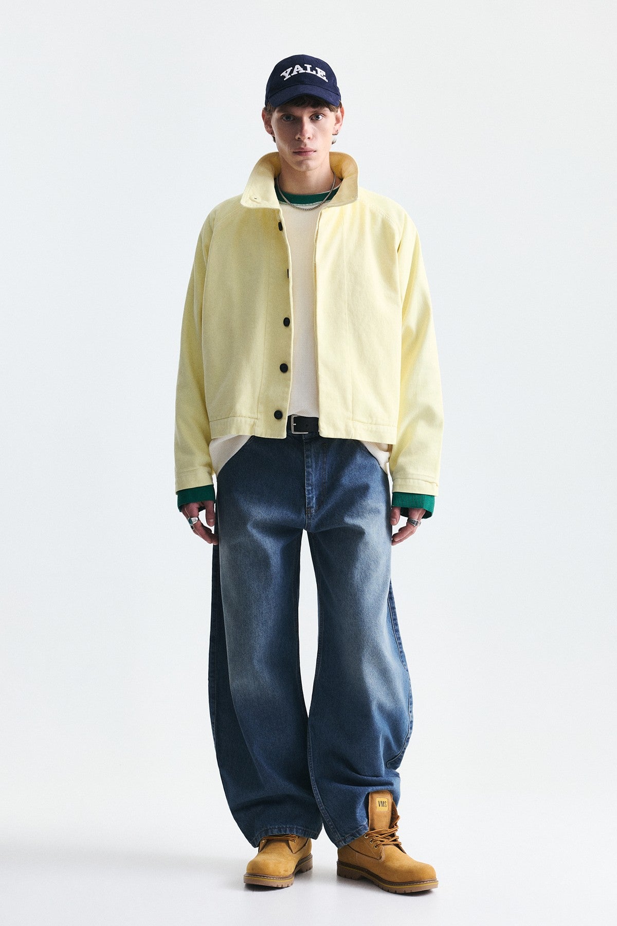 Stand-Up Collar Coat with Hidden Buttons