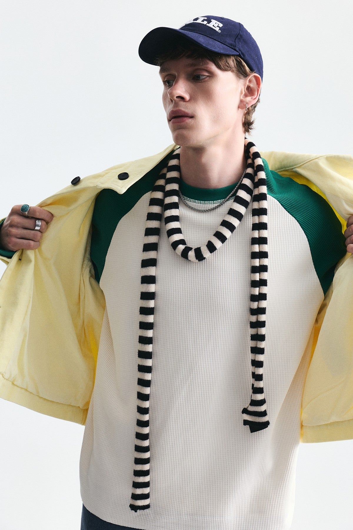 Stand-Up Collar Coat with Hidden Buttons