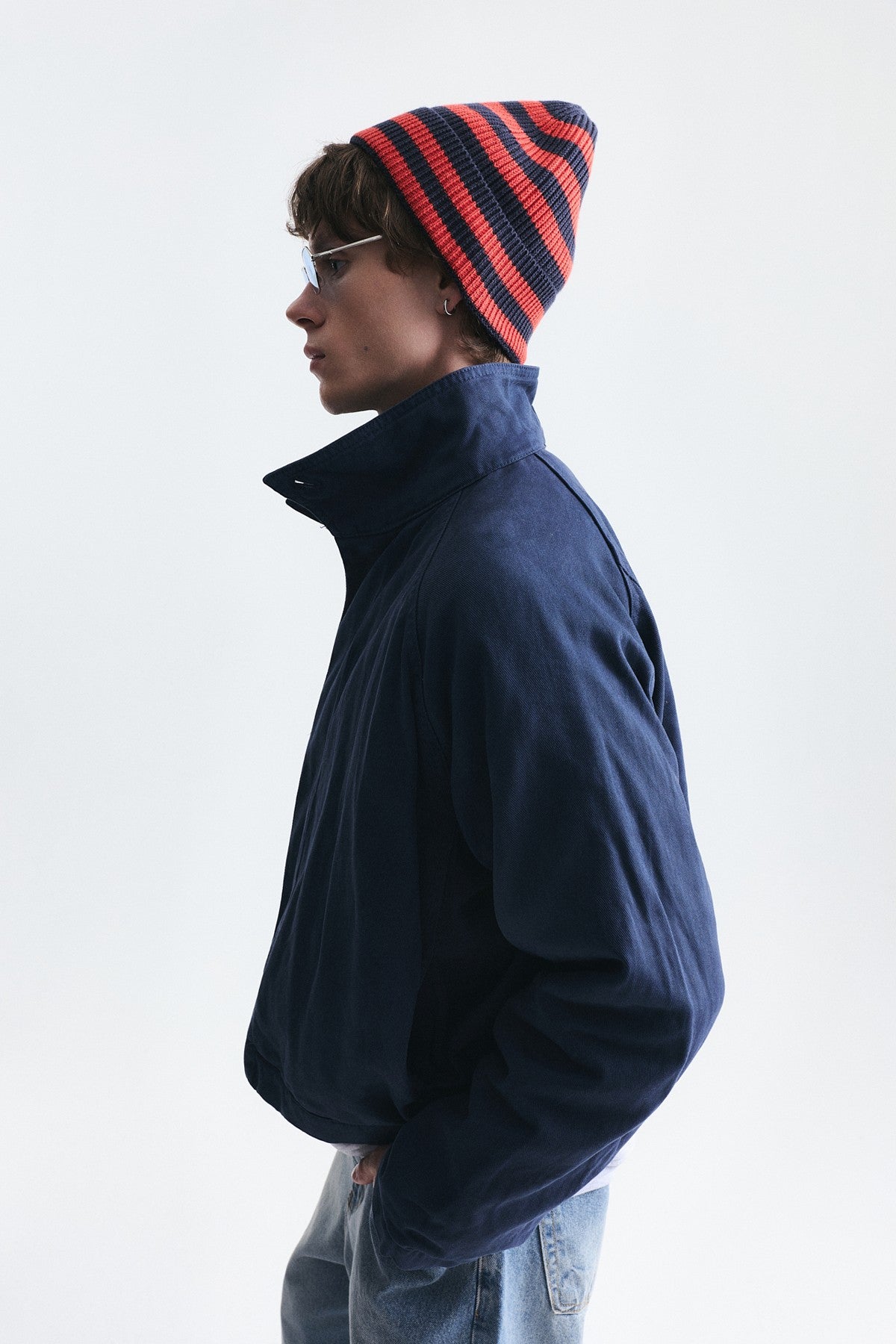 Stand-Up Collar Coat with Hidden Buttons