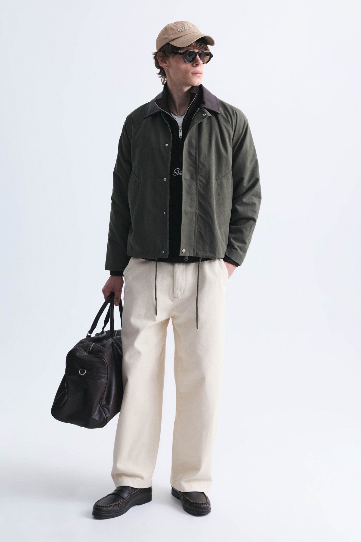 Boxy Fit Contrast Collar Jacket
