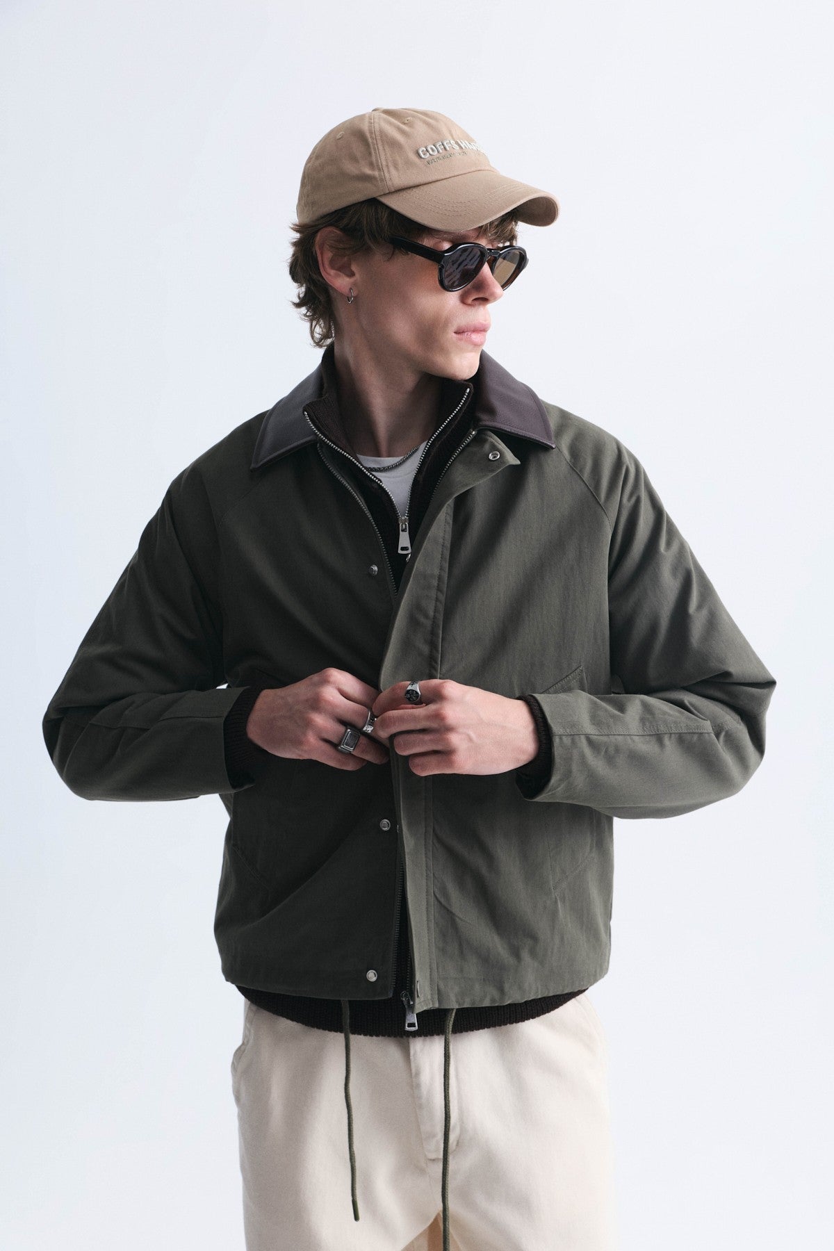 Boxy Fit Contrast Collar Jacket