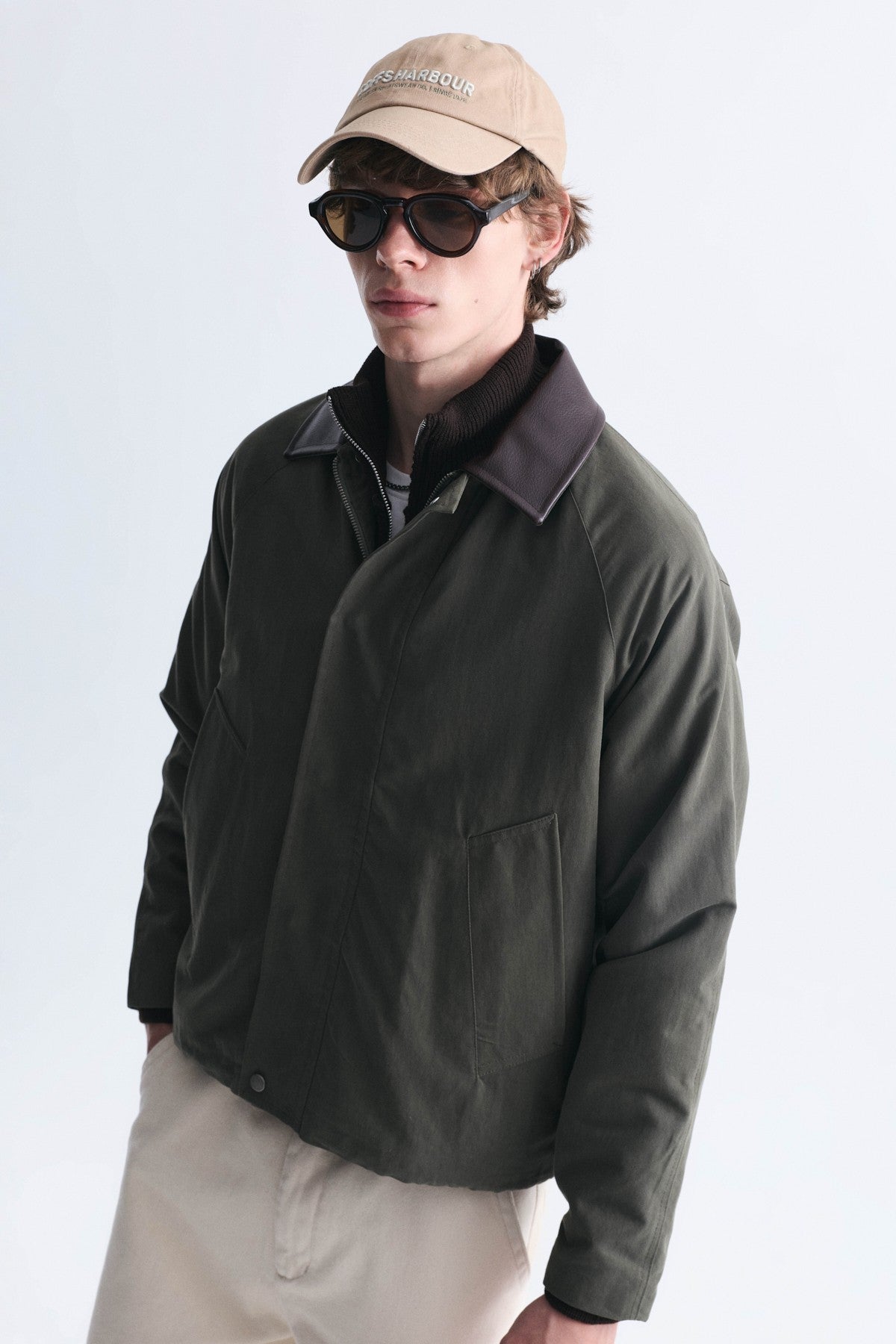Boxy Fit Contrast Collar Jacket