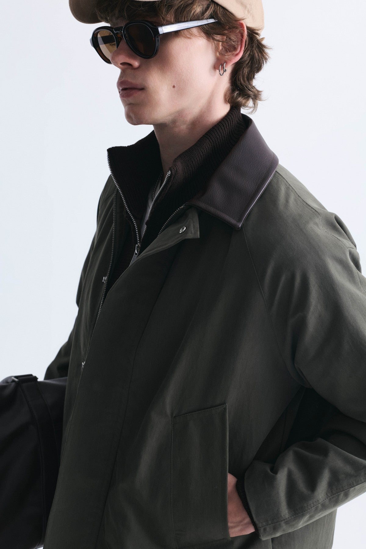Boxy Fit Contrast Collar Jacket