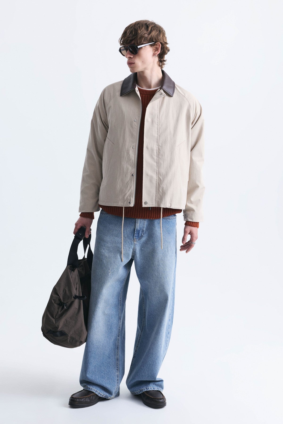 Boxy Fit Contrast Collar Jacket