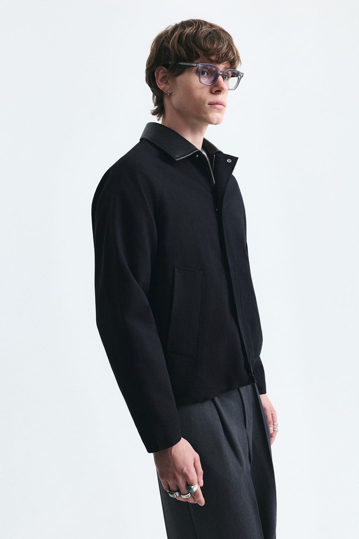 Boxy Fit Contrast Collar Jacket