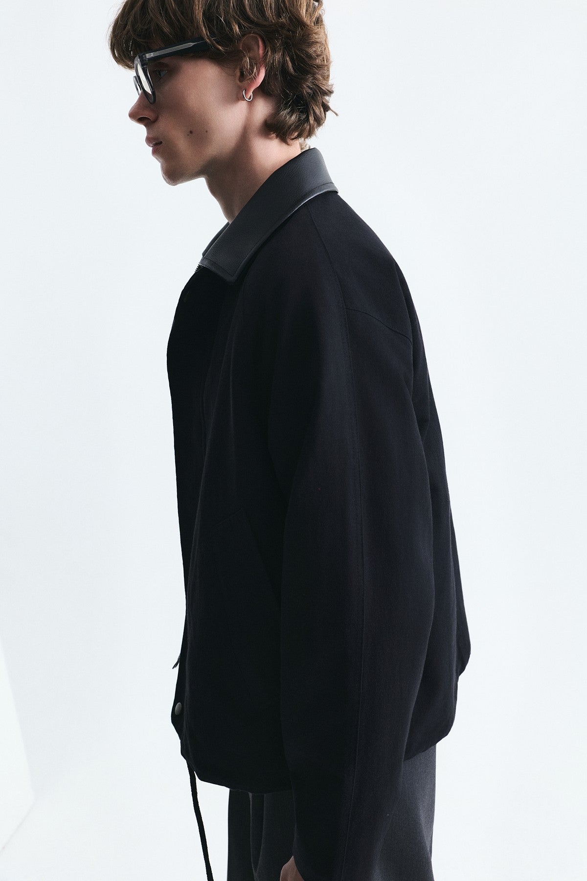 Boxy Fit Contrast Collar Jacket