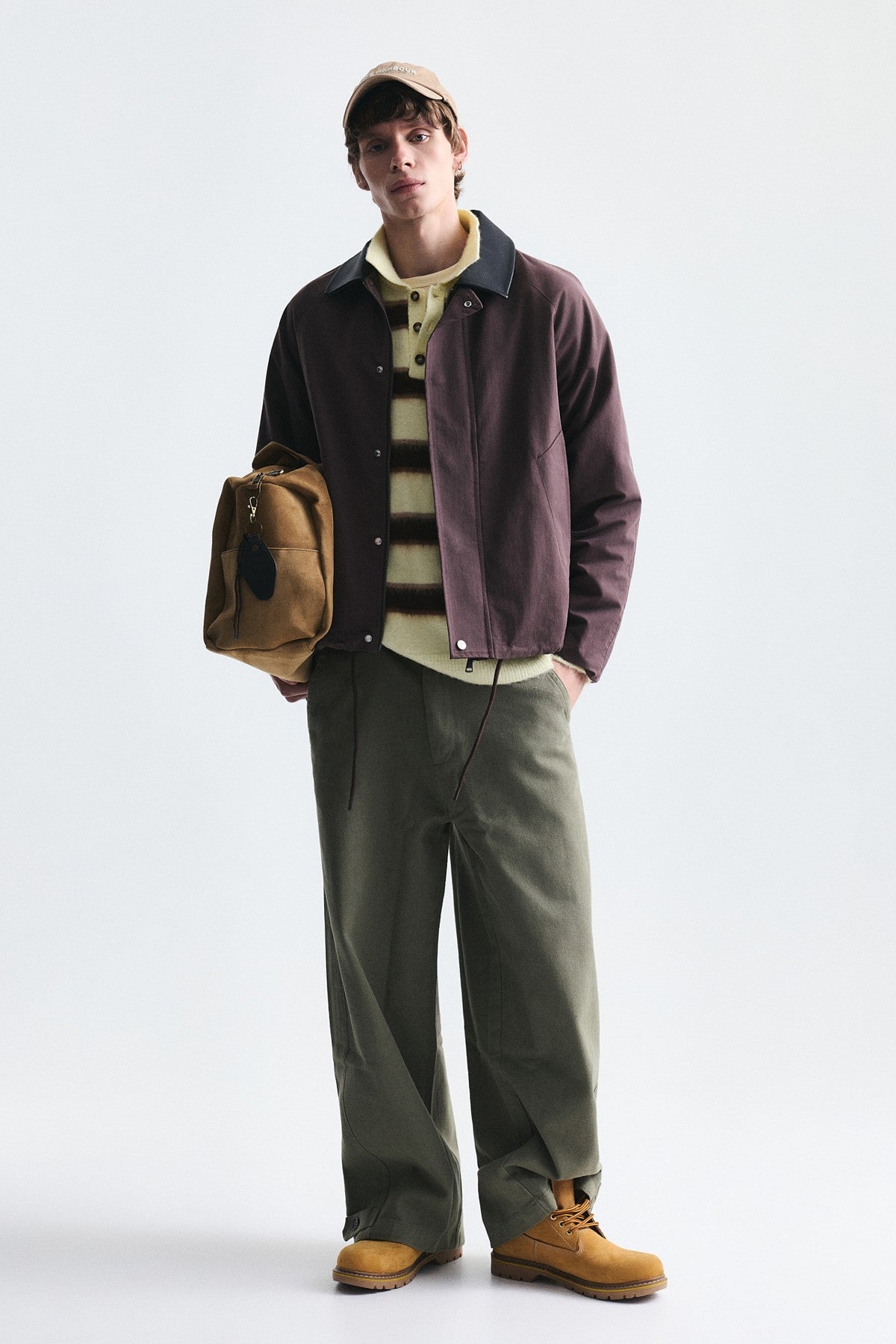 Boxy Fit Contrast Collar Jacket