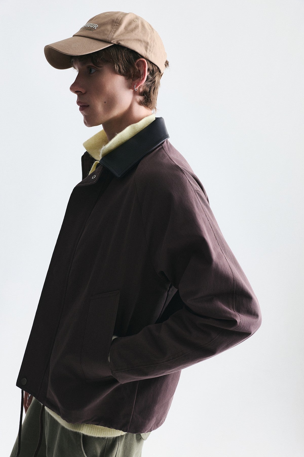 Boxy Fit Contrast Collar Jacket
