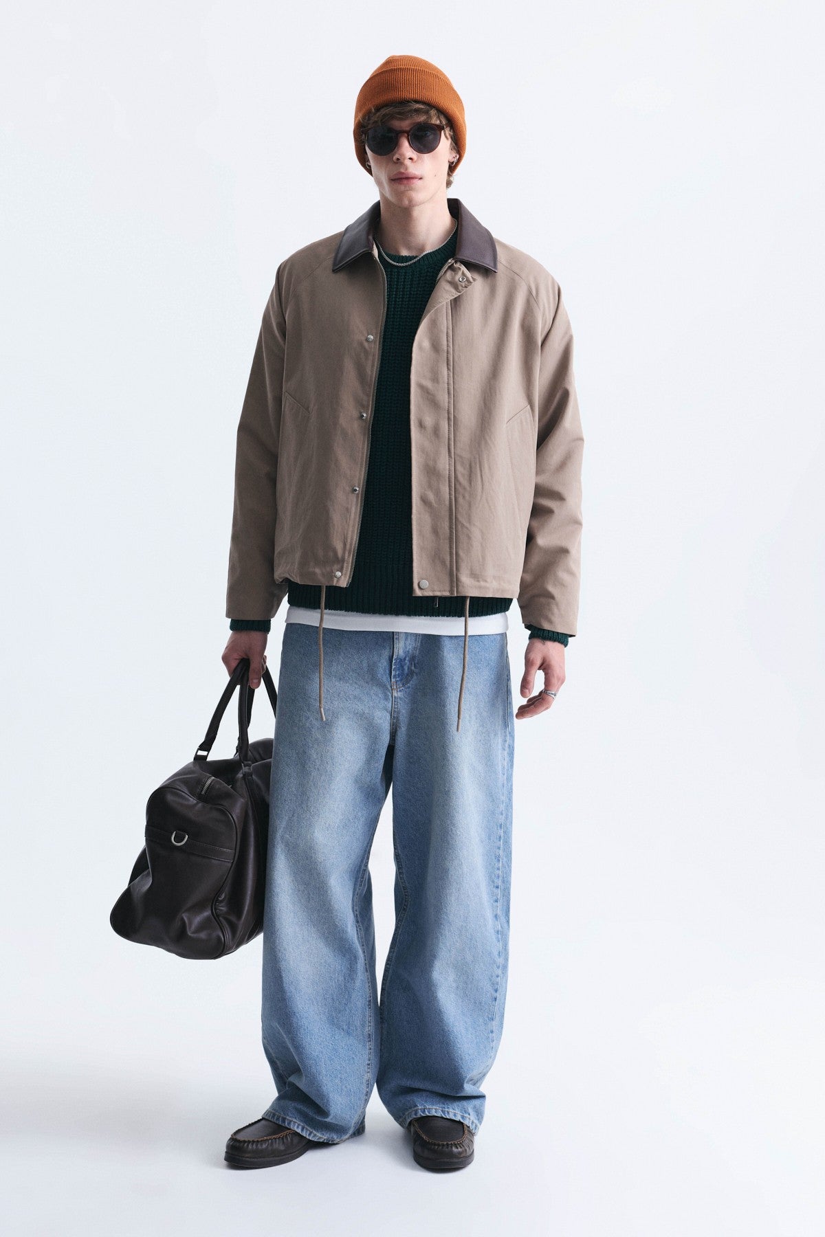 Boxy Fit Contrast Collar Jacket