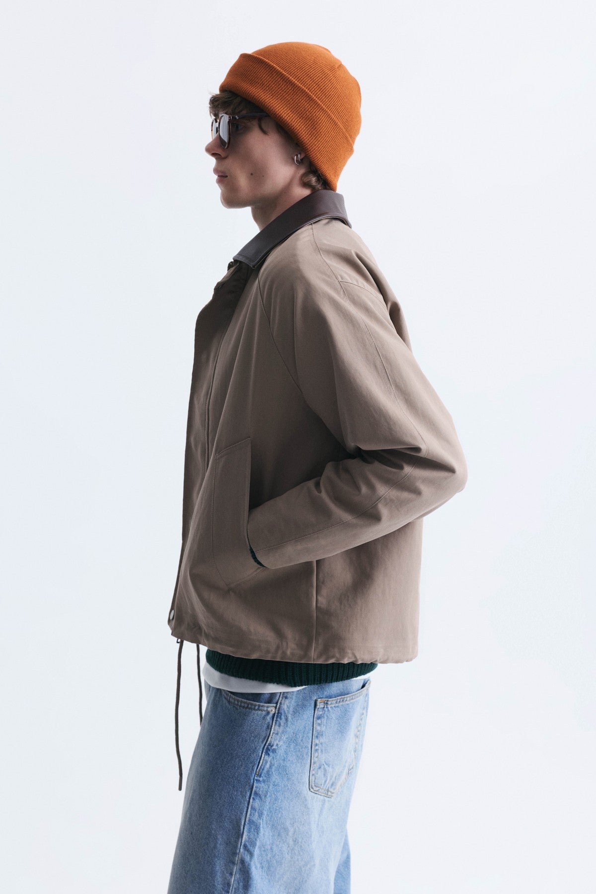 Boxy Fit Contrast Collar Jacket