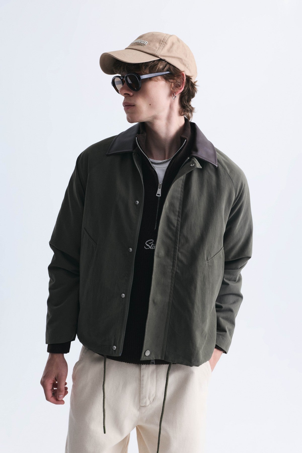 Boxy Fit Contrast Collar Jacket