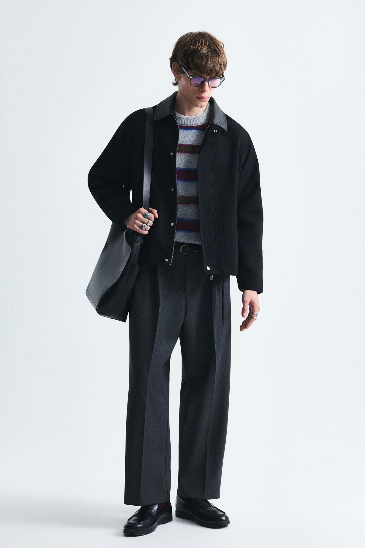 Boxy Fit Contrast Collar Jacket