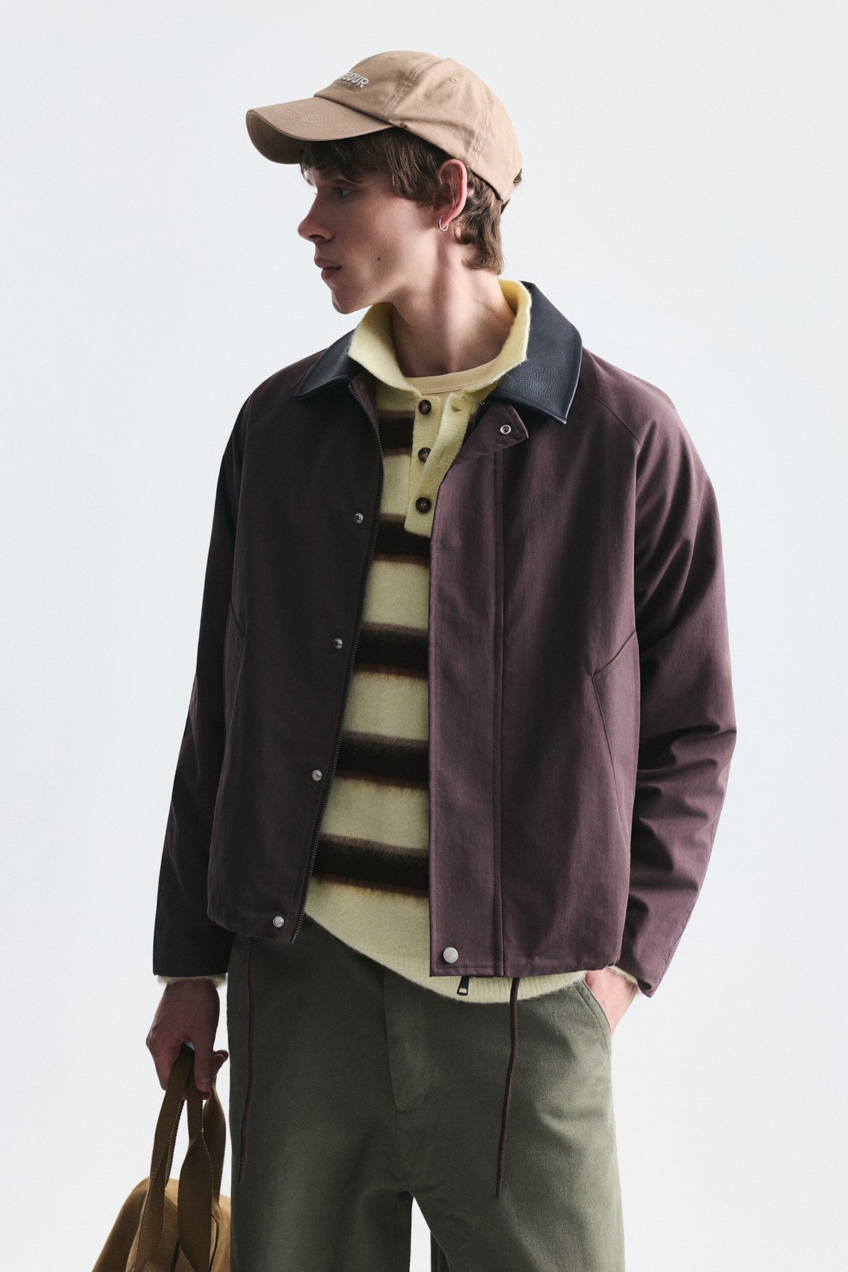 Boxy Fit Contrast Collar Jacket