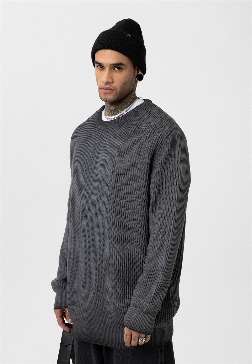 Oversized Washed Knit Sweater
