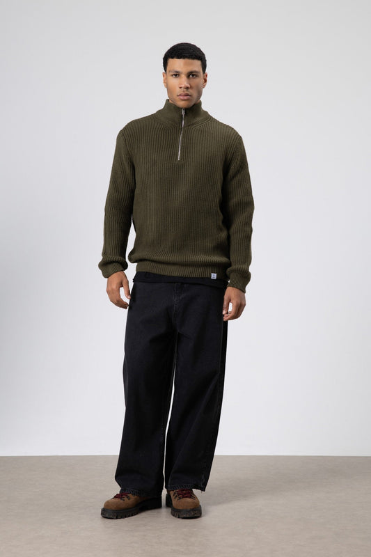Zip-Up Knit Sweater