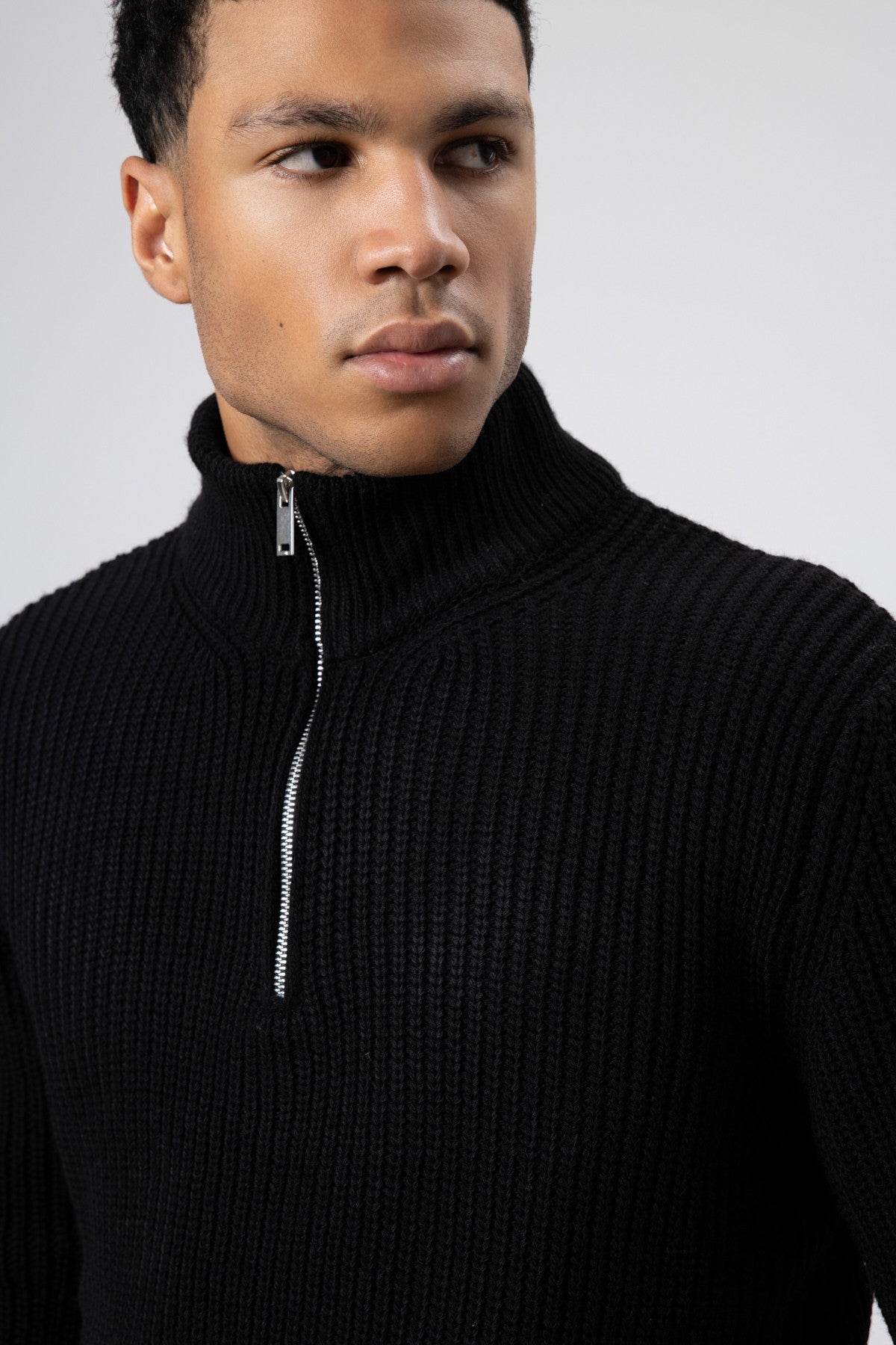 Zip-Up Knit Sweater