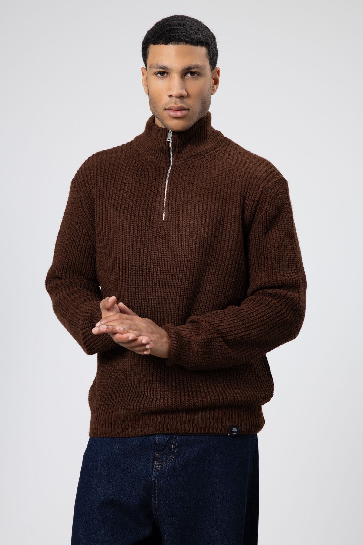Zip-Up Knit Sweater