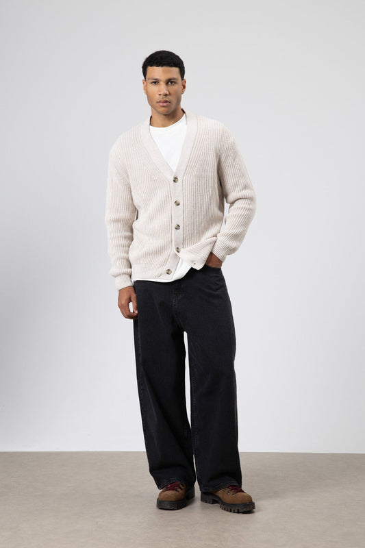 V-Neck Button-Front Knitted Cardigan
