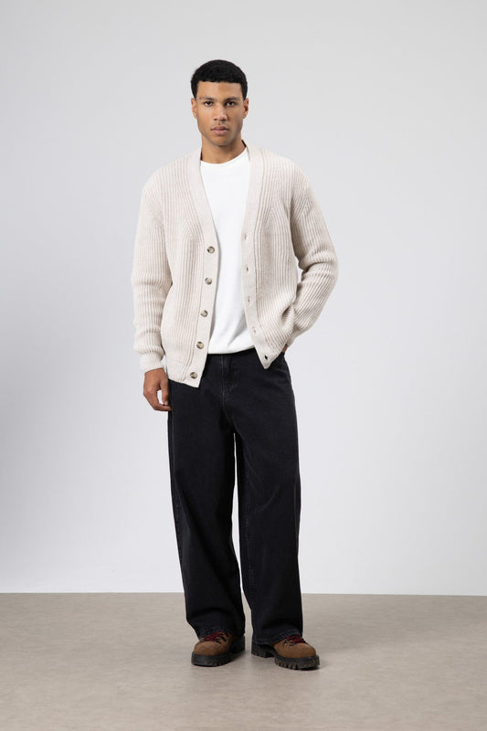 V-Neck Button-Front Knitted Cardigan