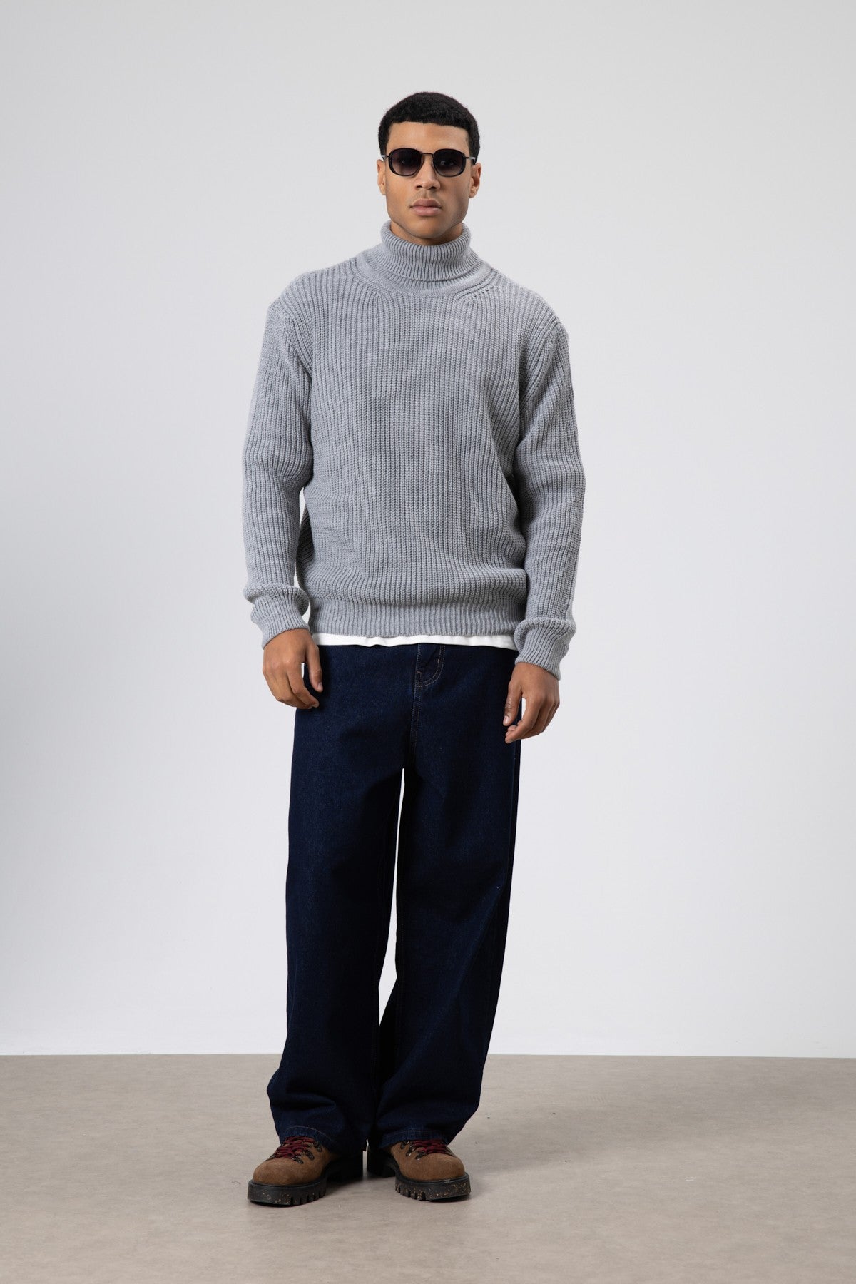 Oversized Knit Turtleneck Sweater