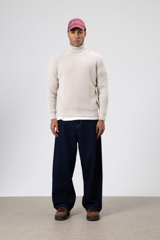 Oversized Knit Turtleneck Sweater