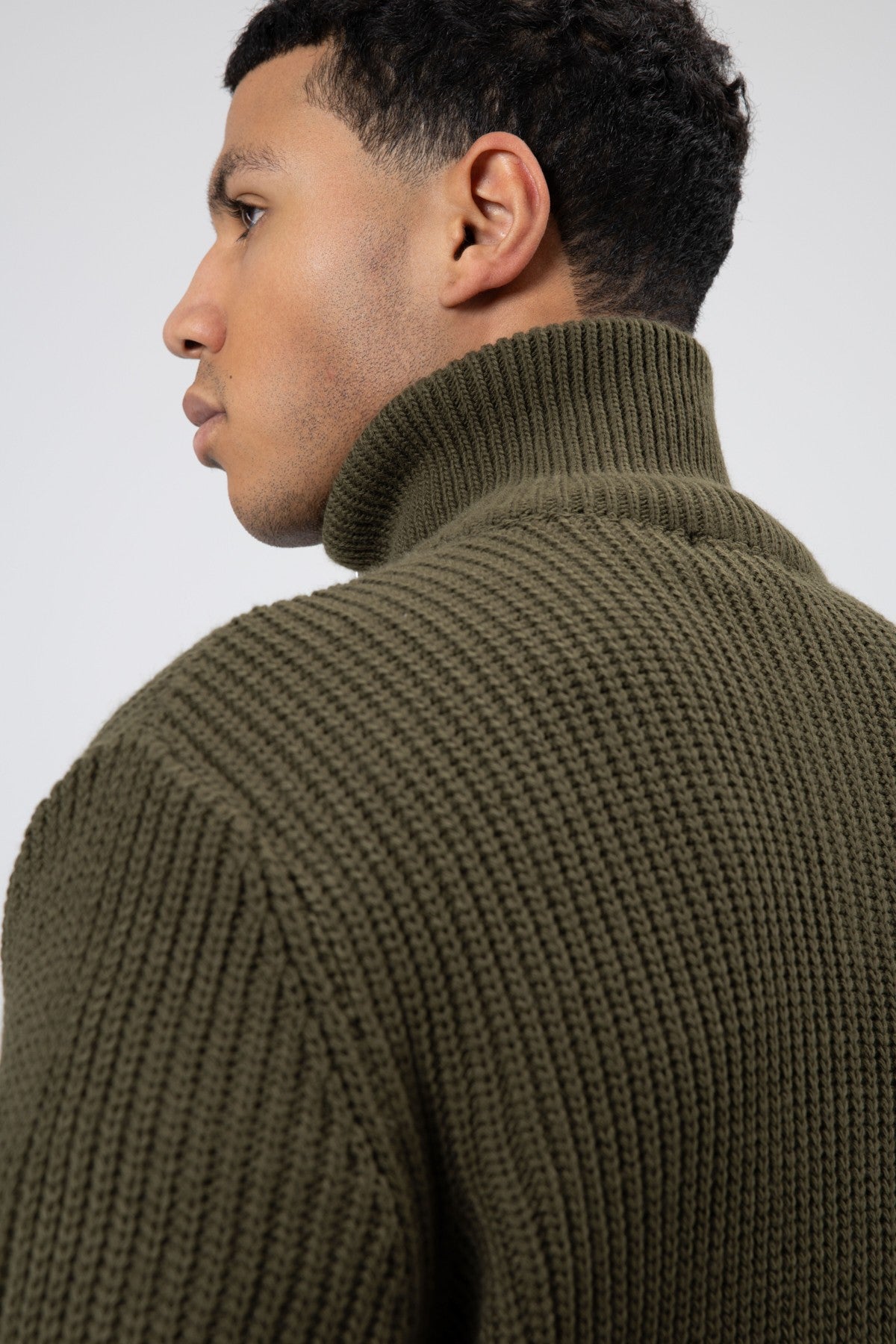 Oversized Zipper-Front Knit Cardigan