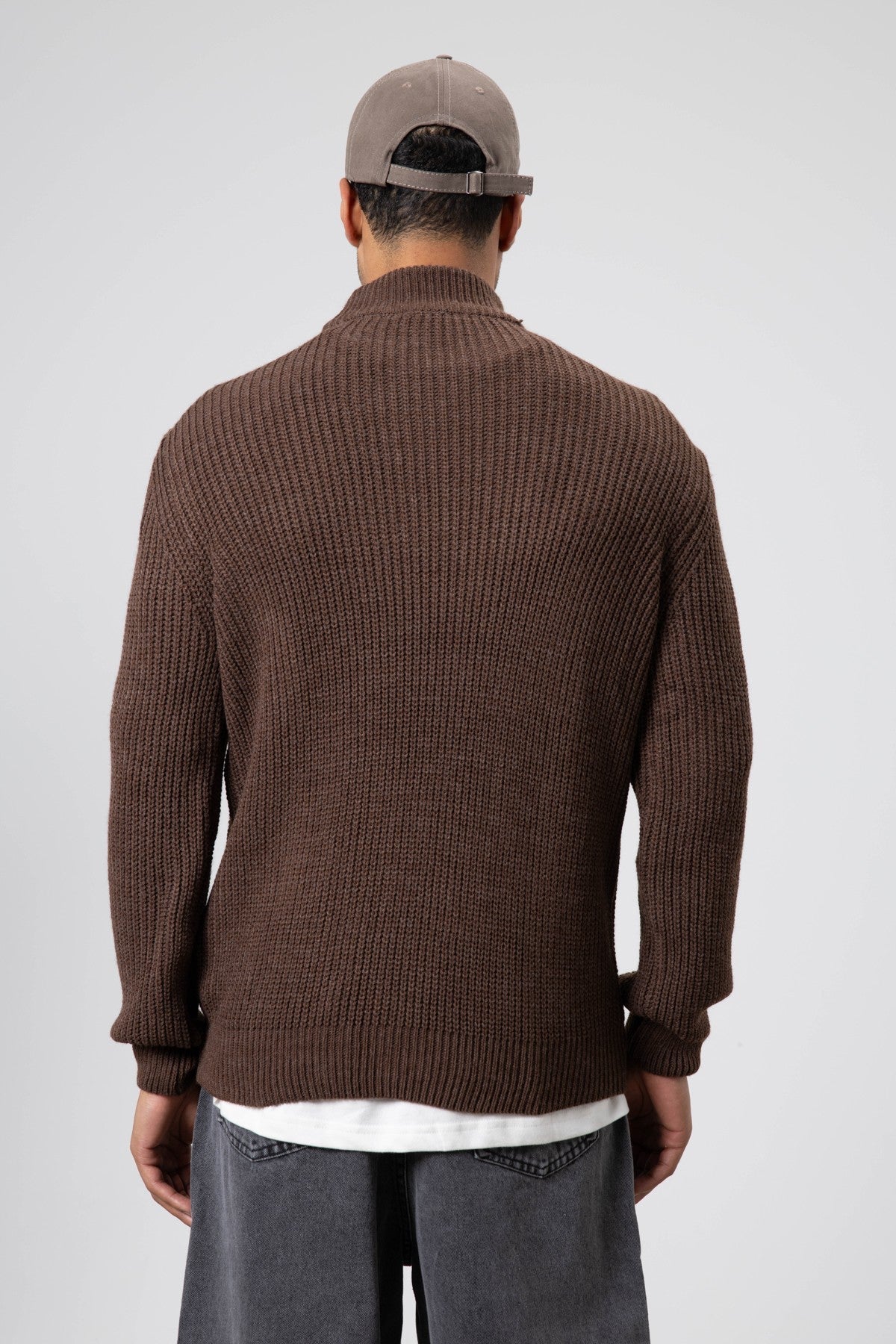 Half-Turtleneck Knit Sweater