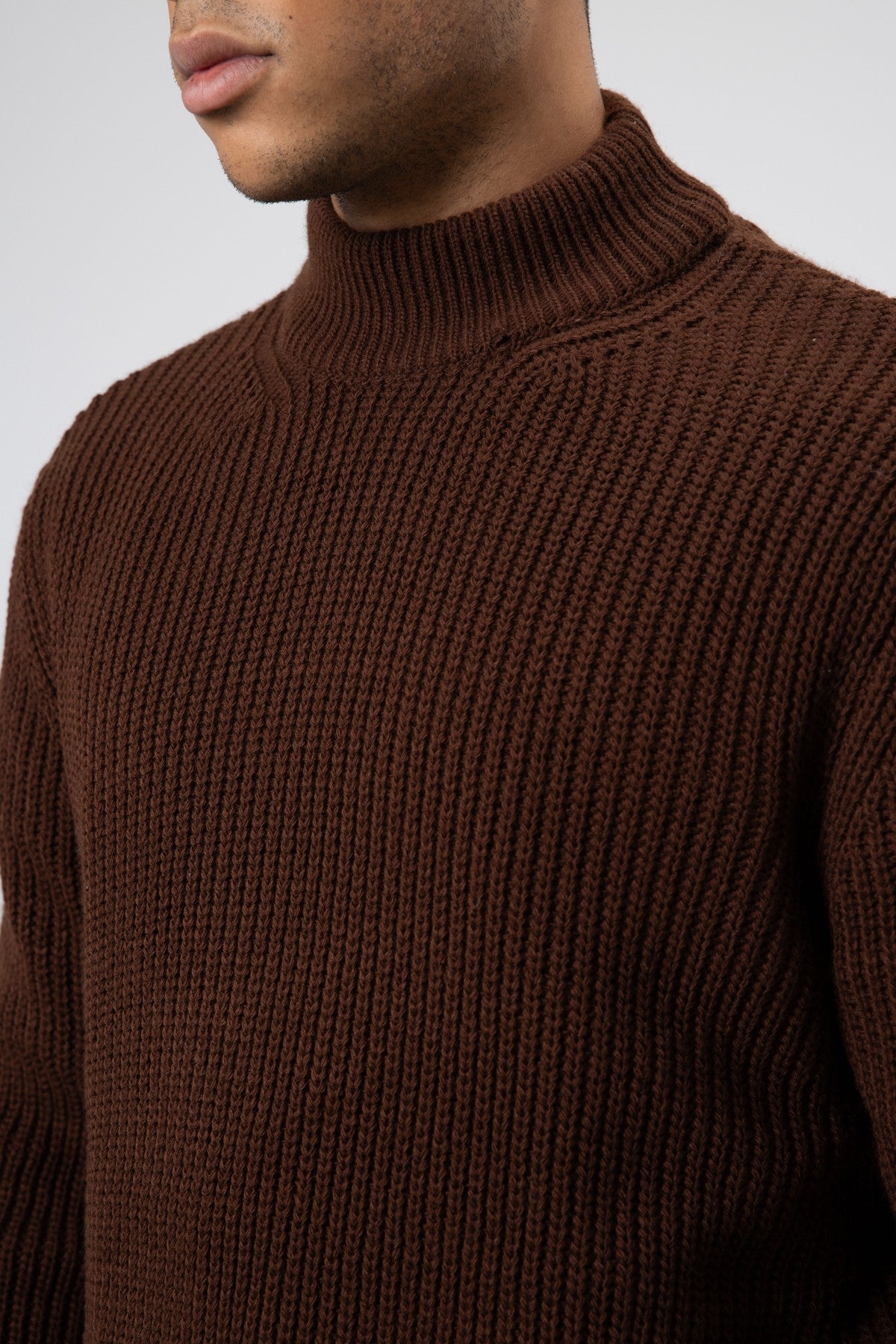 Half-Turtleneck Knit Sweater