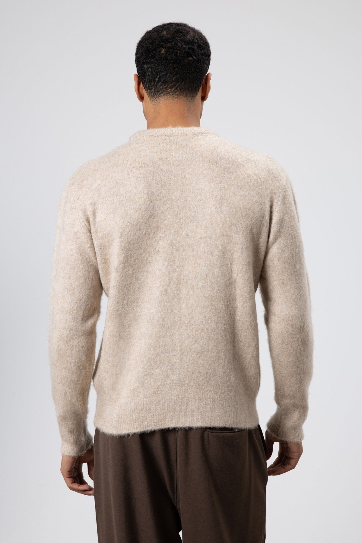 Oversized, Soft-Textured Crew-Neck Sweater
