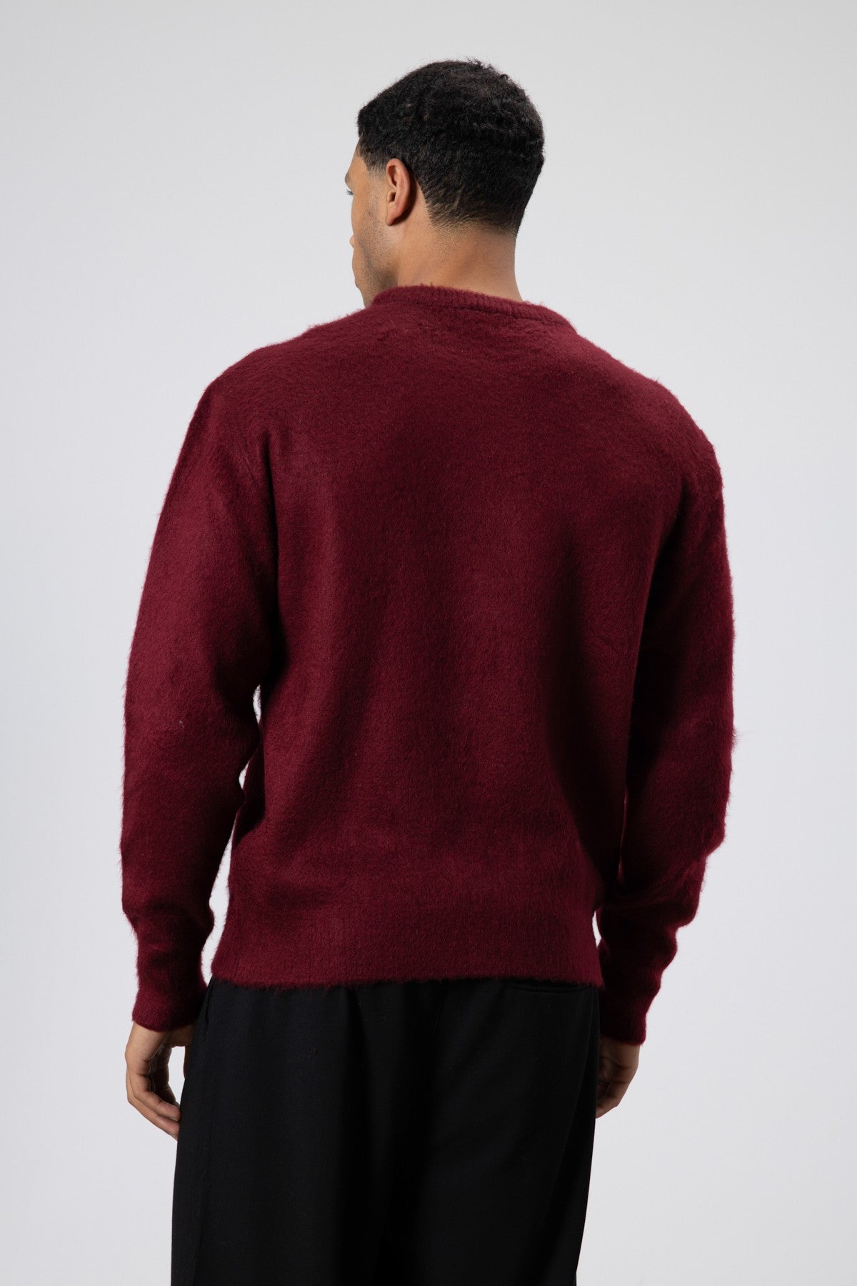 Oversized, Soft-Textured Crew-Neck Sweater