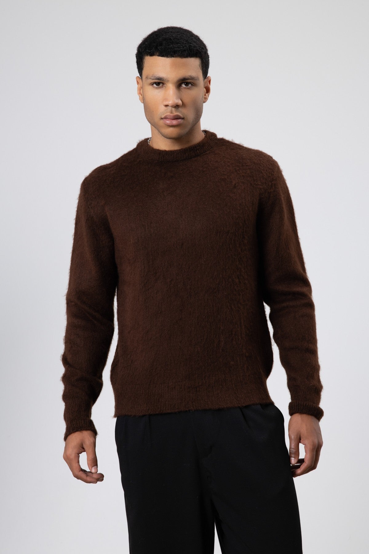 Oversized, Soft-Textured Crew-Neck Sweater