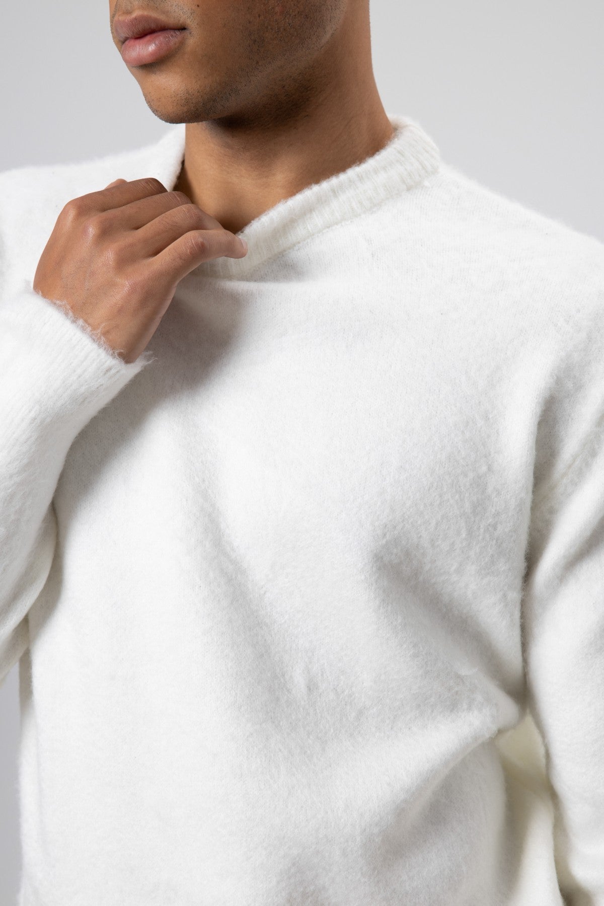 Oversized, Soft-Textured Crew-Neck Sweater