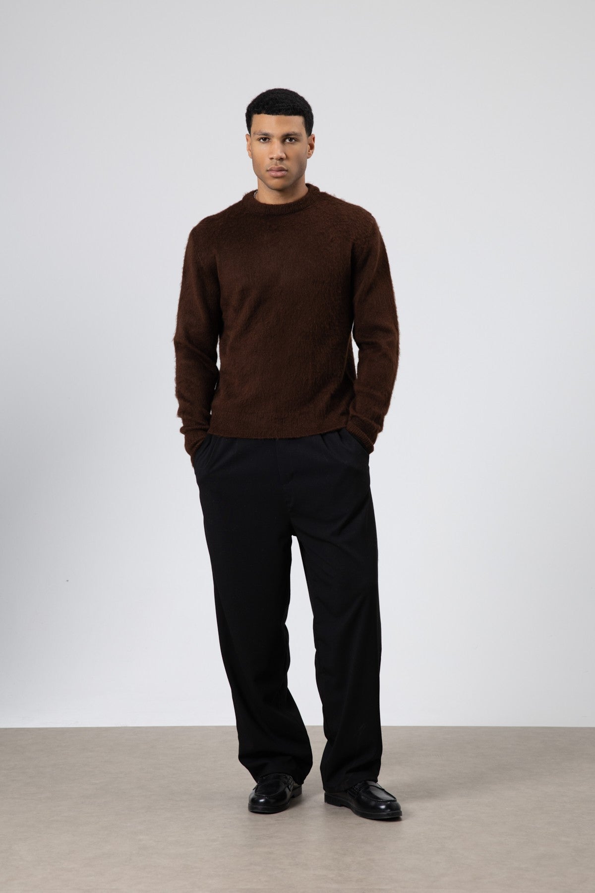 Oversized, Soft-Textured Crew-Neck Sweater