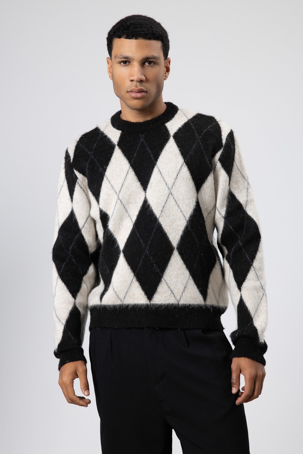 Oversized Sweater with a Baklava Pattern