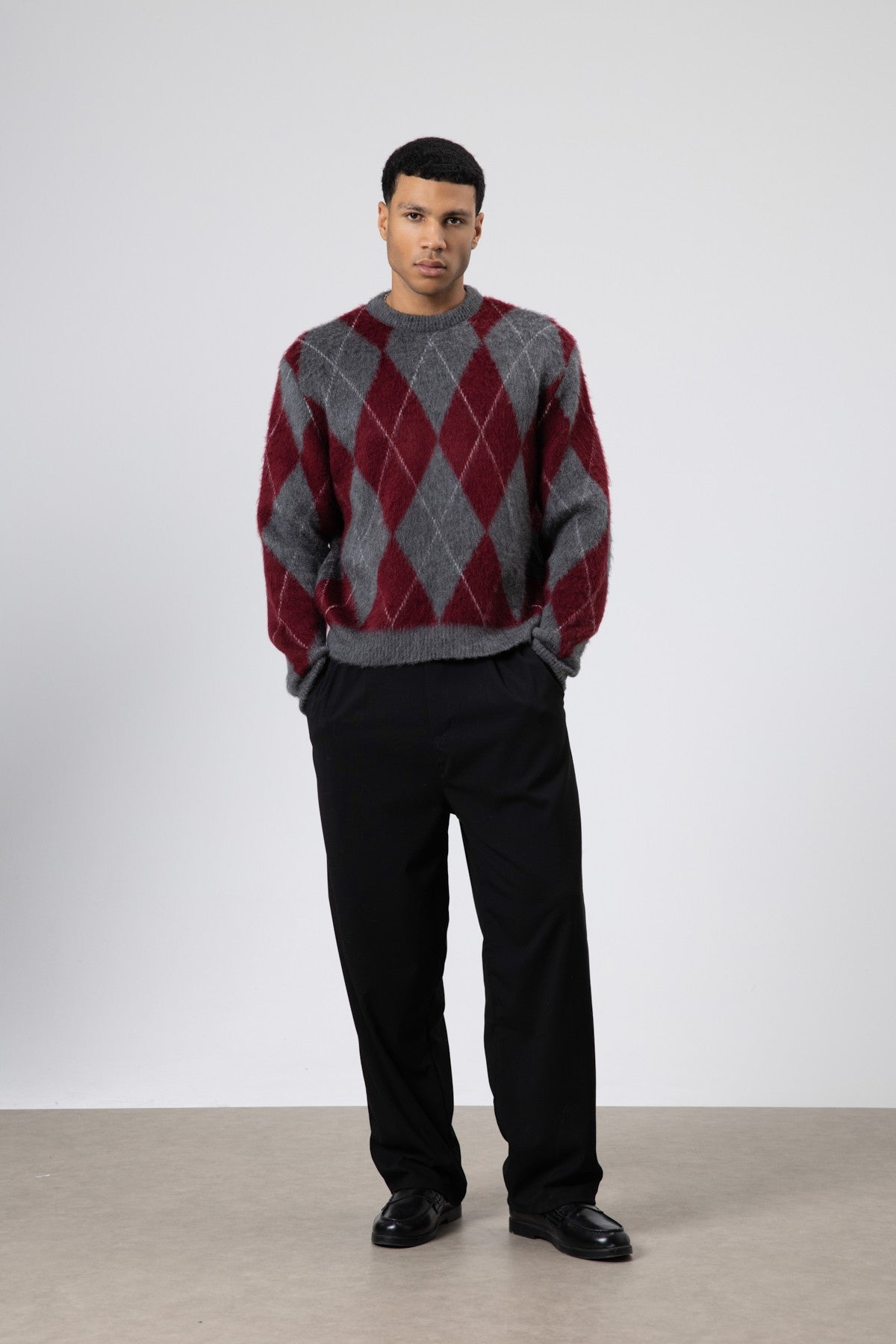 Oversized Sweater with a Baklava Pattern
