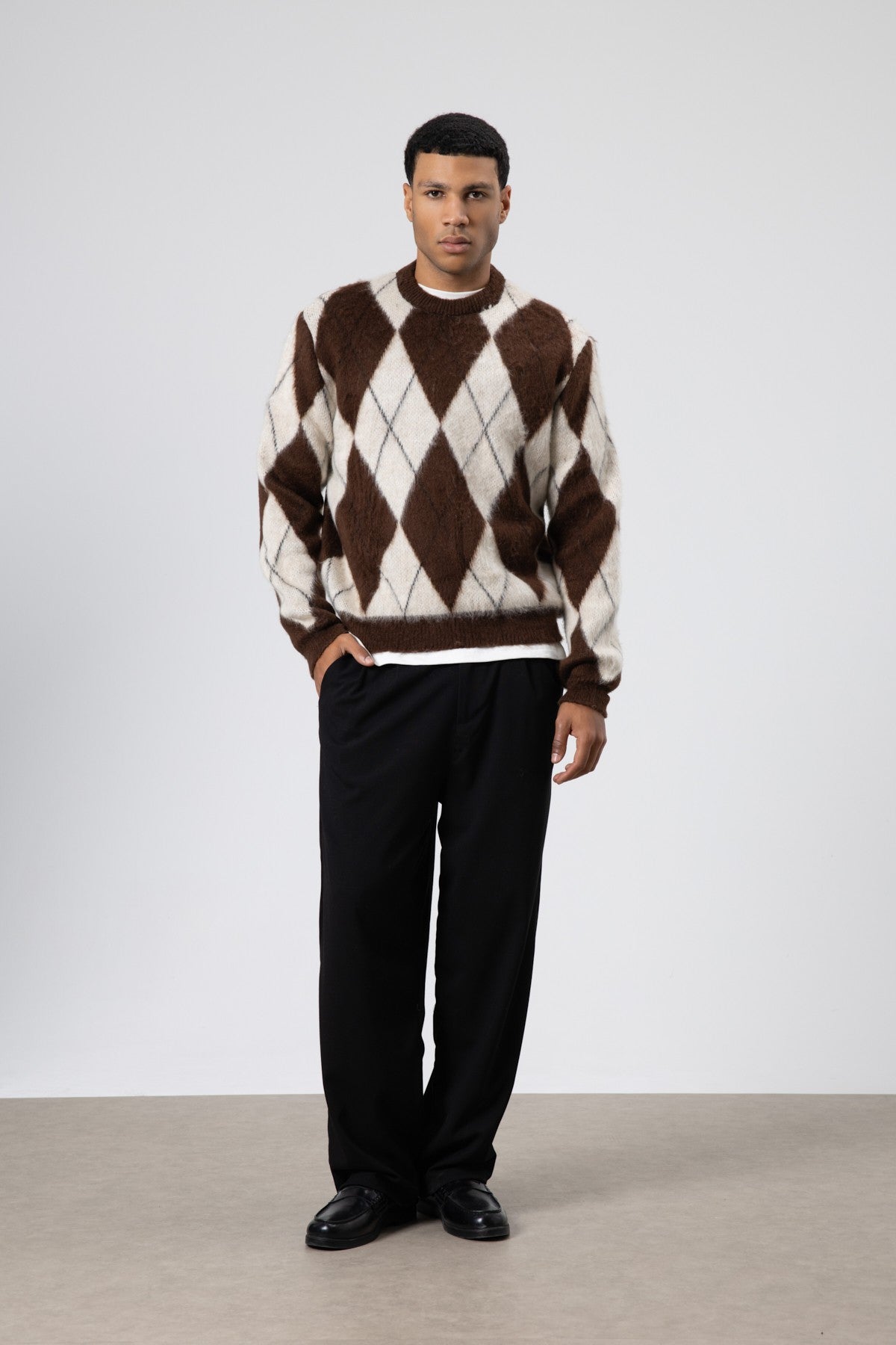 Oversized Sweater with a Baklava Pattern